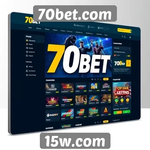 Acessibilidade e design do site 70bet.com